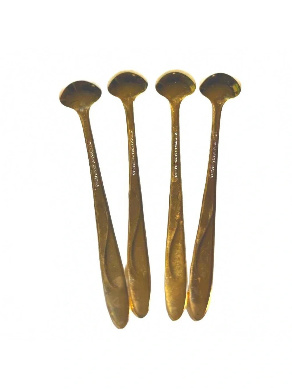 Americana Star Gold-Plated Stainless Steel Iced Tea Spoons Set of 4